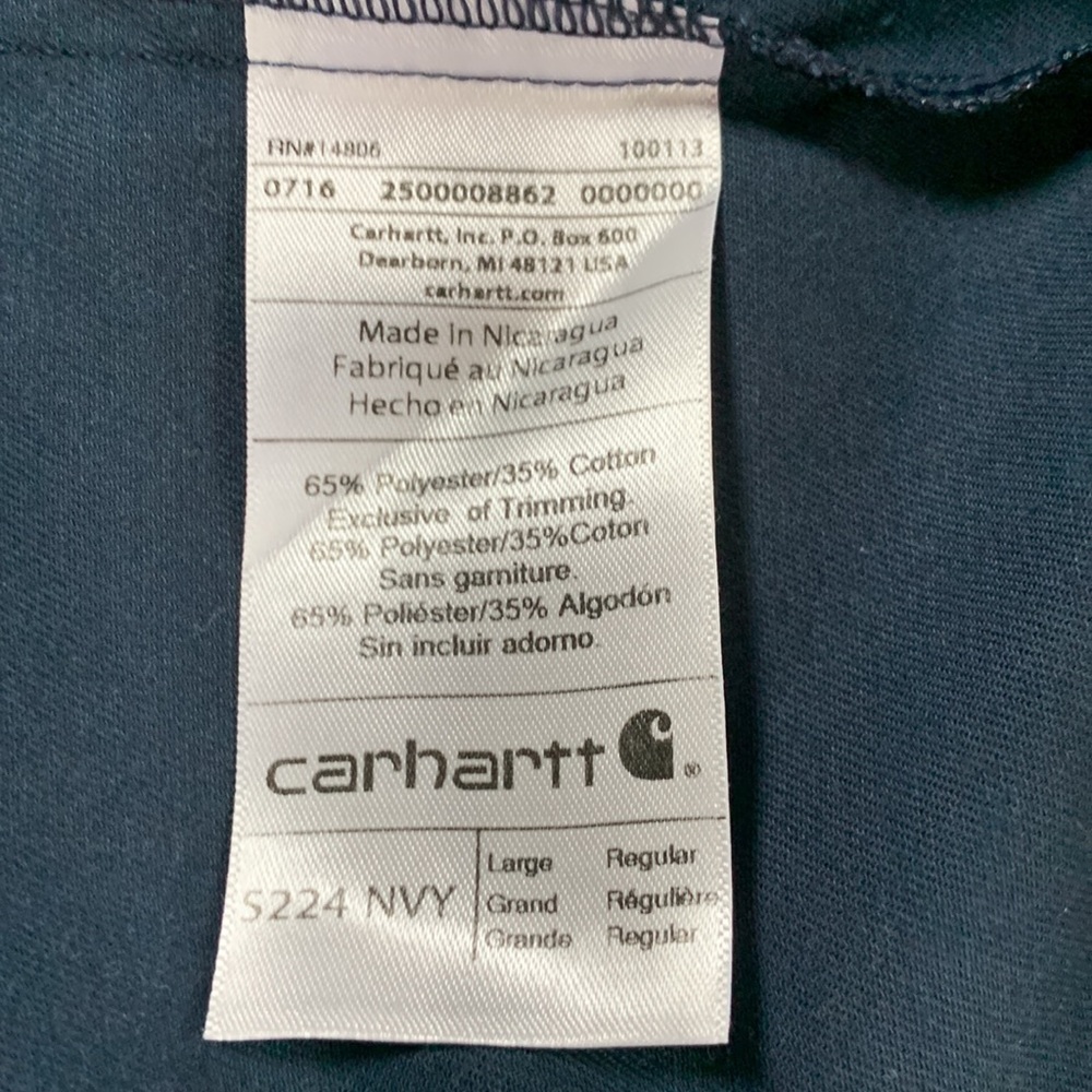 Men’s Carhartt navy, long sleeve shirt. Size L. Chest approx 24 inches - Picture 6 of 13